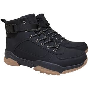 Reserved Footwear Men Preston Mid Top Sneaker Combat Boots Size US 8 Black